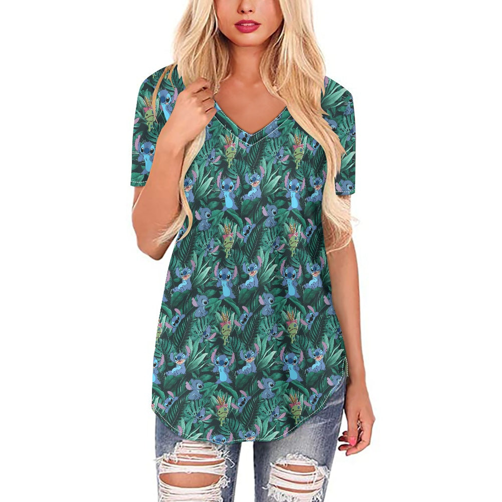 Tropical Alien Women's V-neck Top