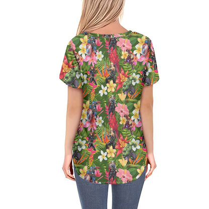 Tropical Heroes Women's V-neck Top