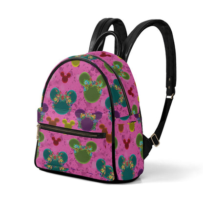 Neon Floral Ears Casual Backpack for women