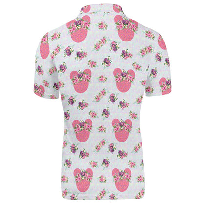 Pink Floral Crowns Polo T-shirt