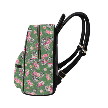 Floral Cheetah Green Casual Backpack for women