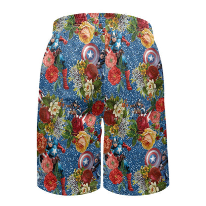 Comic Cap All-Over Print Men's Beach Shorts