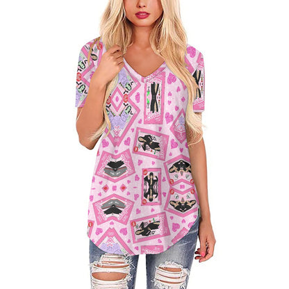 Scream Queen Dolls Women's V-neck Top