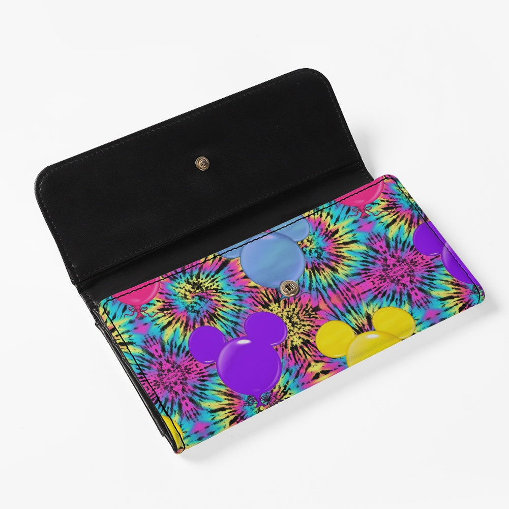 Tie Dye Mouse Long Folding Wallet