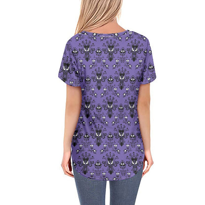 HM Wallpaper-A-Women's V-neck Top