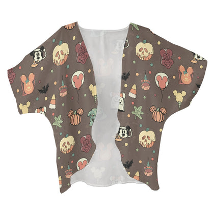 Boho Halloween Brown Women's cardigan chiffon shirt