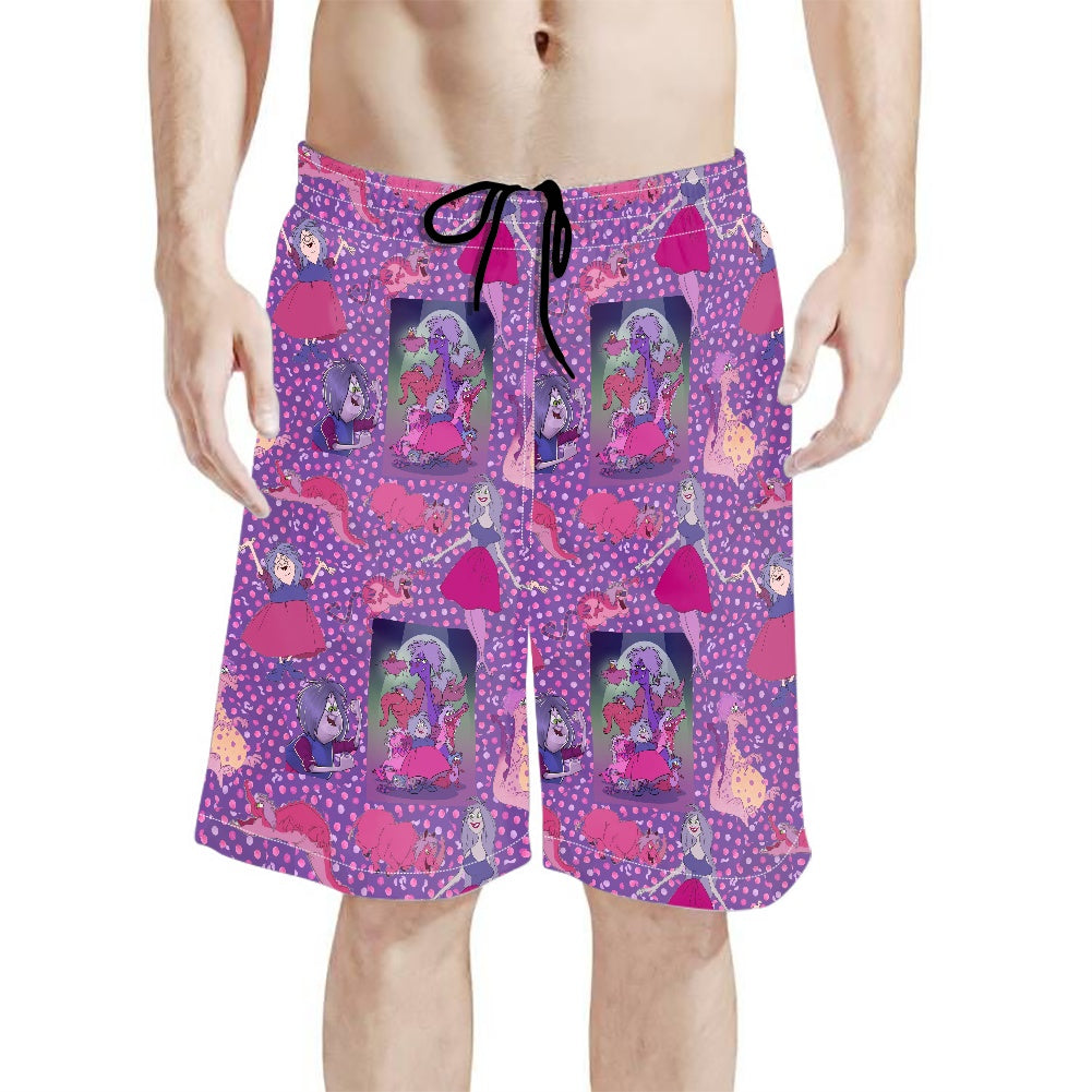 Mad Madame All-Over Print Men's Beach Shorts