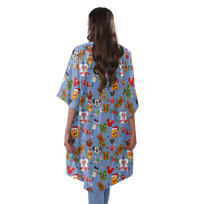 Christmas Sketch Women's Half Sleeve Kimono Cardigan