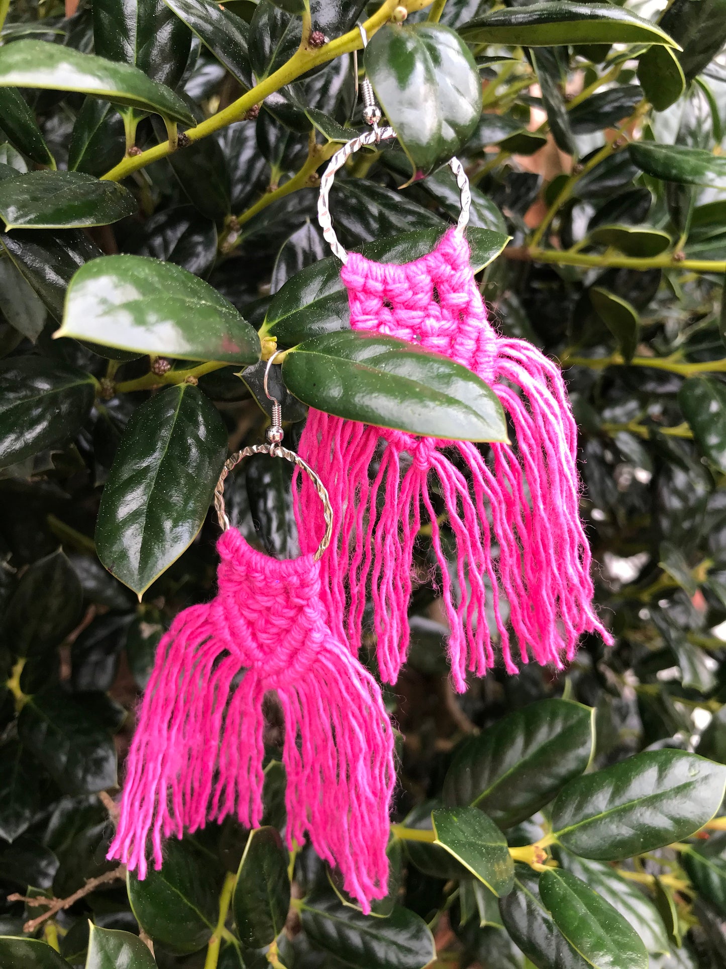 Pretty in Pink Boho Macramé Earrings