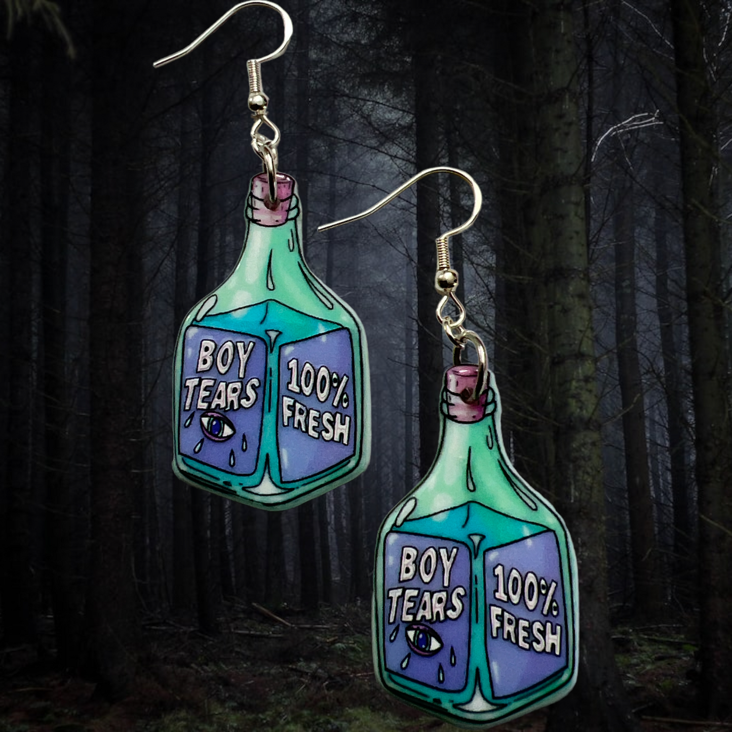 Bottle of Boy's Tears- Spooky Earrings