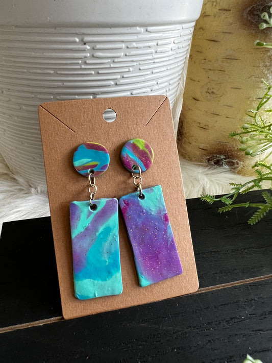 Tie-Dye Dangle Stud Earrings