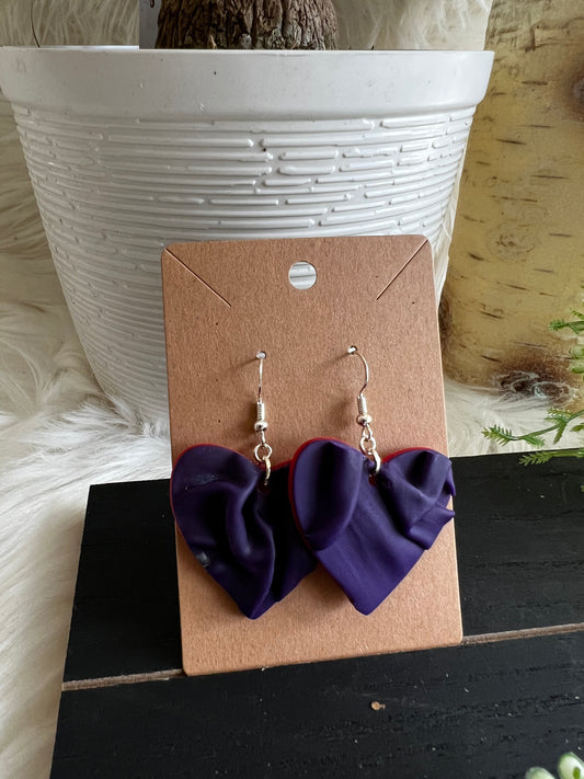 Purple Scrunch Hook Earrings