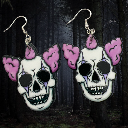 Creepy Clown Spooky Earrings