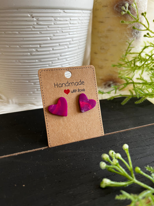 “Tie-dye” Heart Stud Earrings