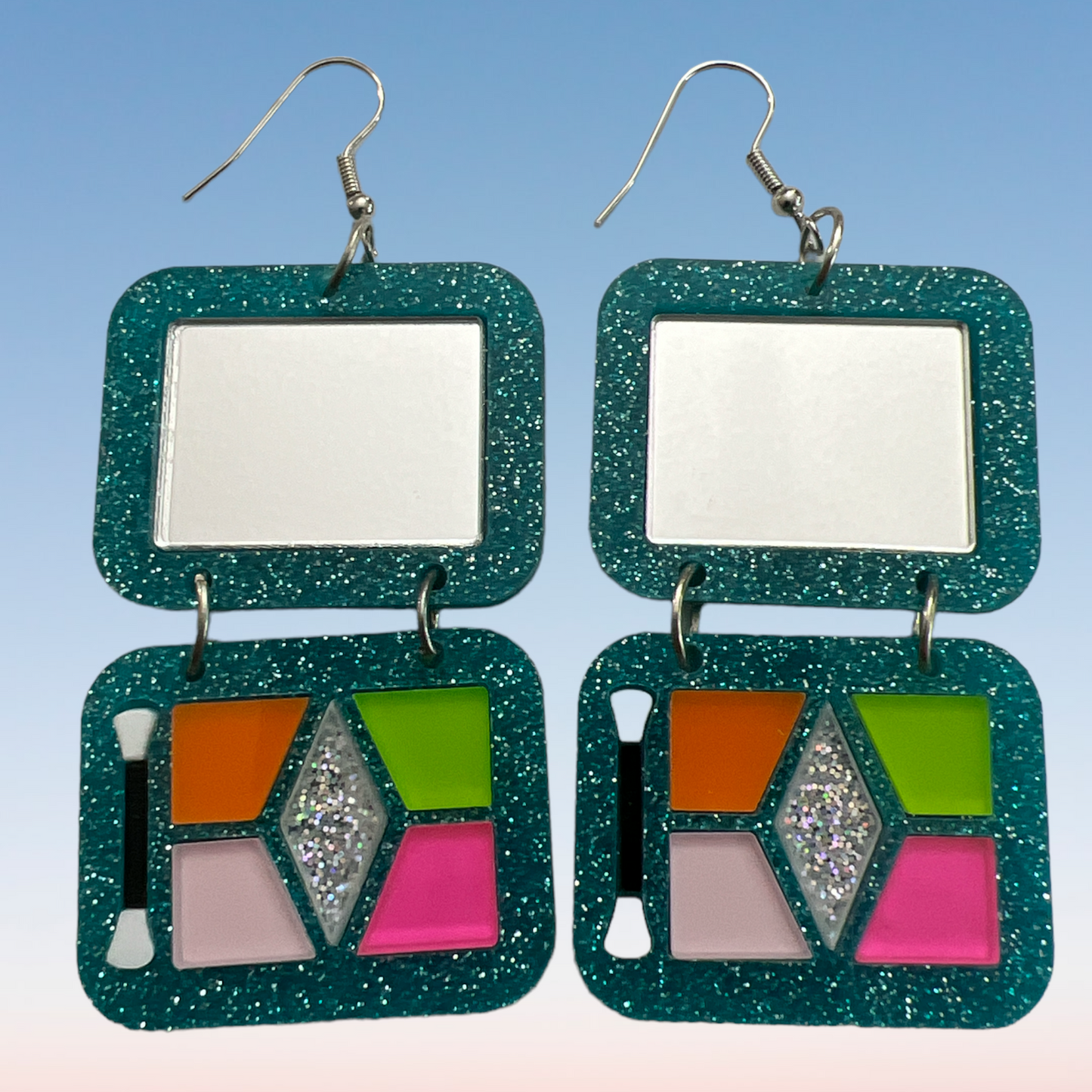 Makeup Compact Acrylic Earrings